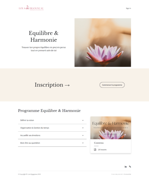 Formation en ligne Equilibre & Harmonie